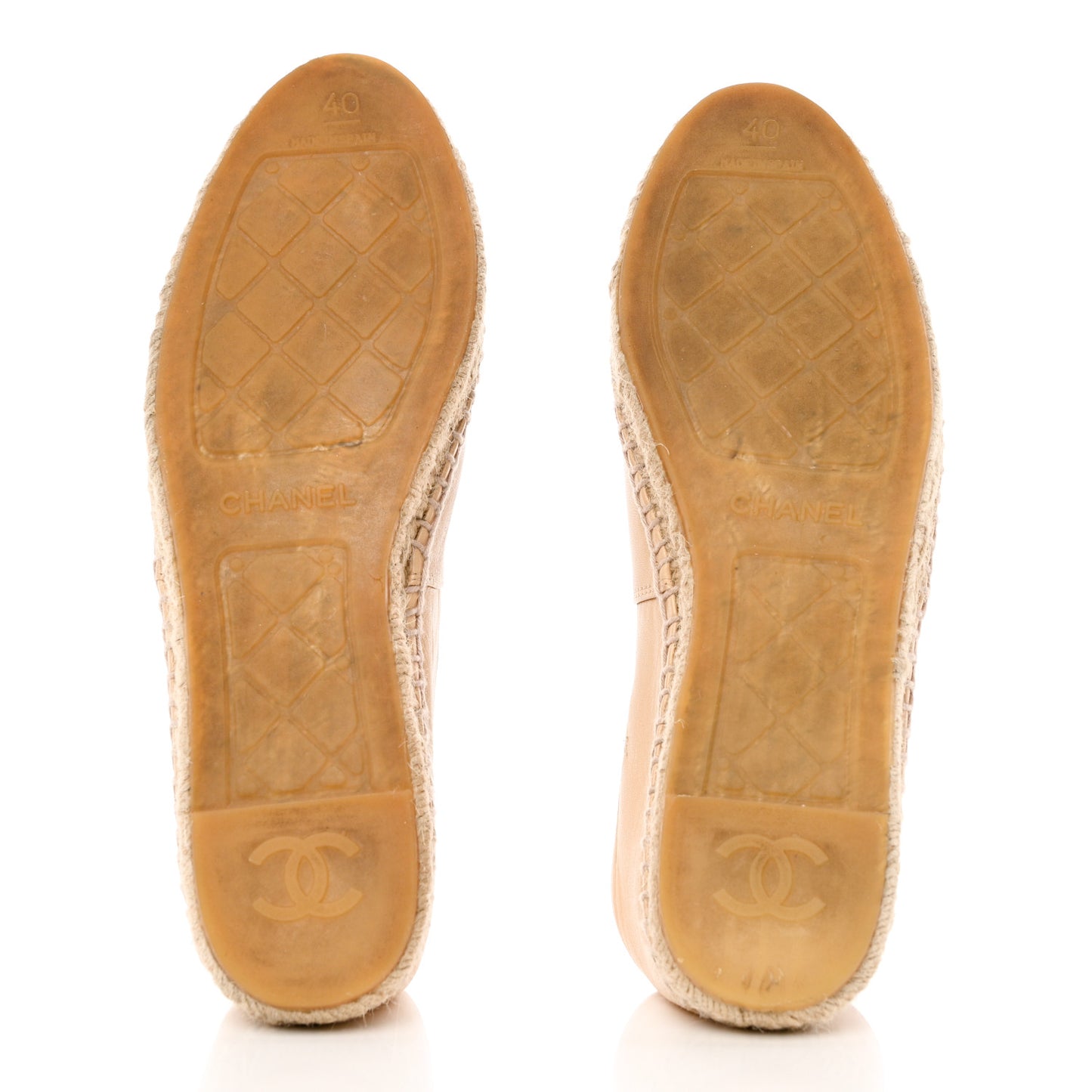 Lambskin CC Espadrilles 40 Beige Black