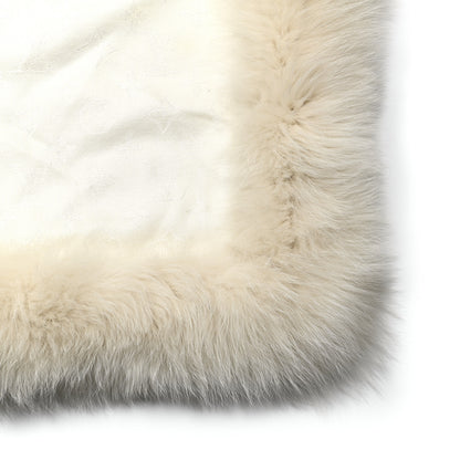Louis Vuitton Silk Wool Monogram Fox V Fur Shawl White 3 of 5