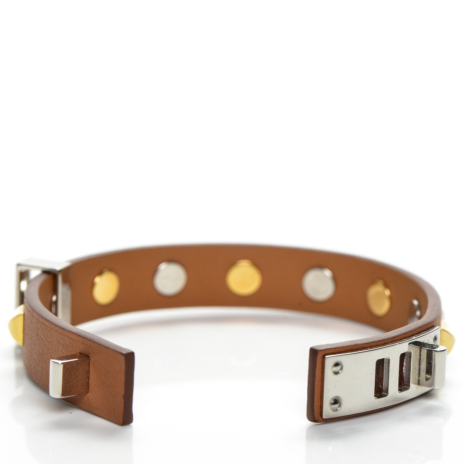 Hermes Swift Mini Dog Square Studded Bracelet T2 Gold 6 of 6