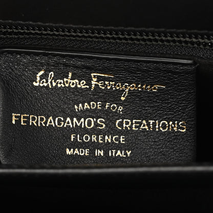 Salvatore Ferragamo Brushed Off Calfskin Iconic Top Handle Bag Black 6 of 11