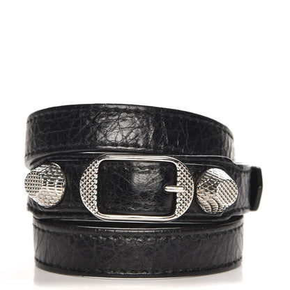 Balenciaga Agneau Giant Silver Hardware Triple Tour M Bracelet Black 1 of 6