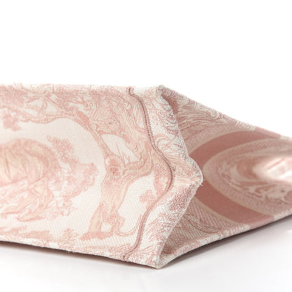 Christian Dior Canvas Embroidered Medium Dioriviera Toile De Jouy Book Tote Rose 7 of 10