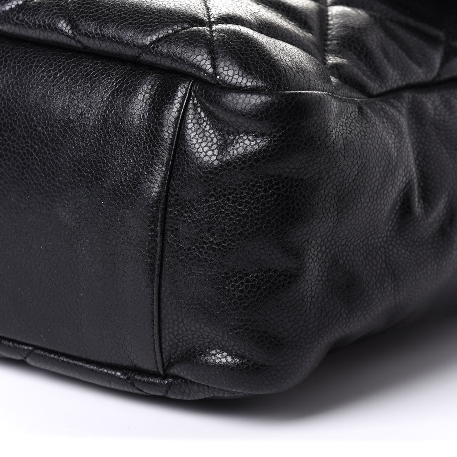 Chanel Glazed Caviar Quilted Stretch Spirit Messenger Bag Black 10 of 11