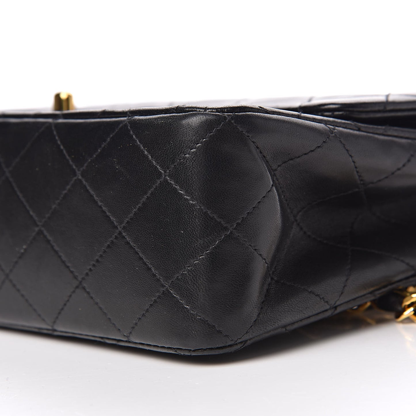 Lambskin Quilted Medium Double Flap Black