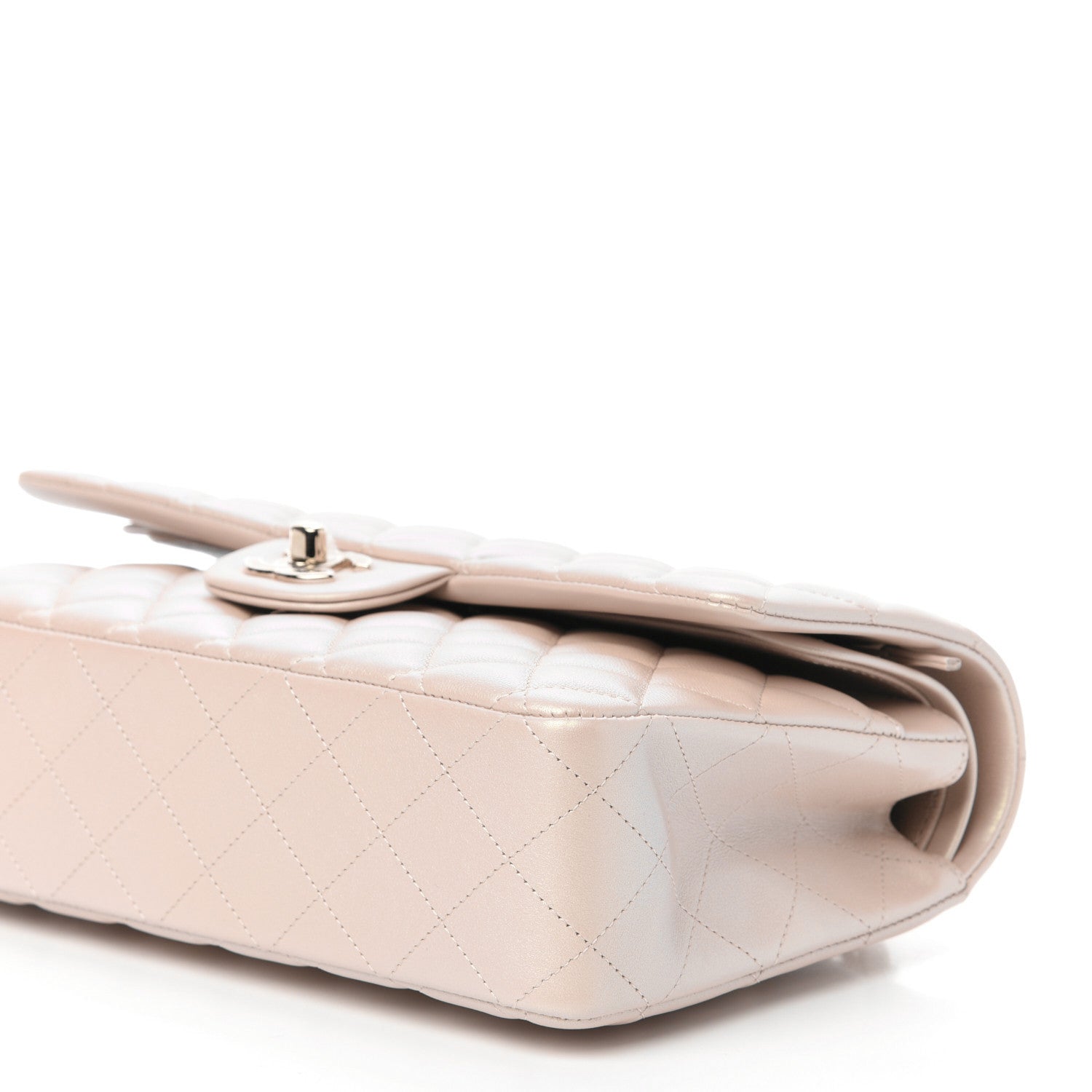 Chanel Iridescent Calfskin Quilted Medium Double Flap Beige 7 of 10