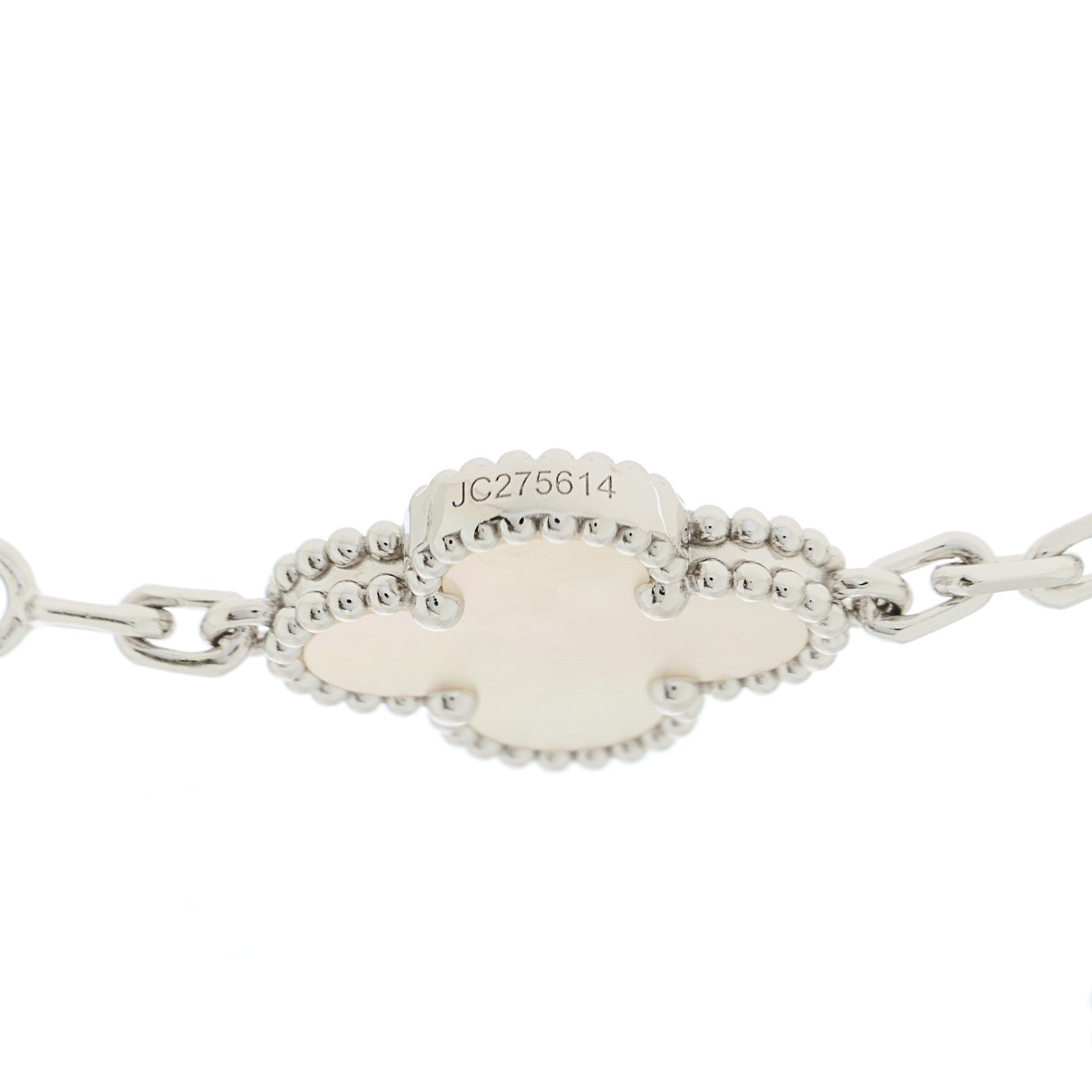 Van Cleef & Arpels 18K White Gold Mother of Pearl 10 Motifs Vintage Alhambra Necklace 8 of 9