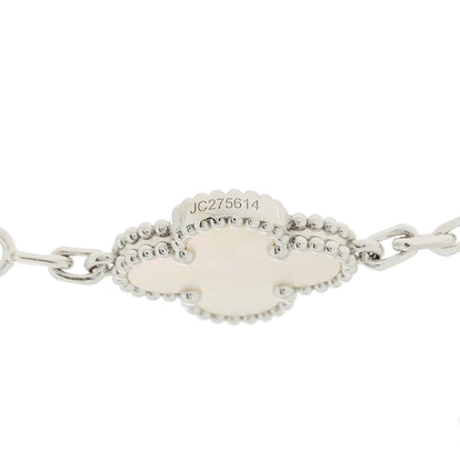 Van Cleef & Arpels 18K White Gold Mother of Pearl 10 Motifs Vintage Alhambra Necklace 8 of 9
