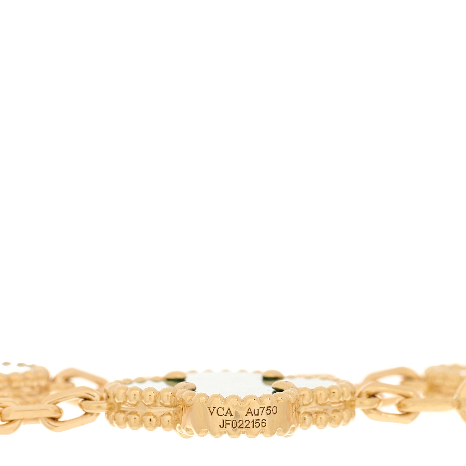 Van Cleef & Arpels 18K Yellow Gold Diamond Malachite 5 Motifs Vintage Alhambra Bracelet 4 of 4