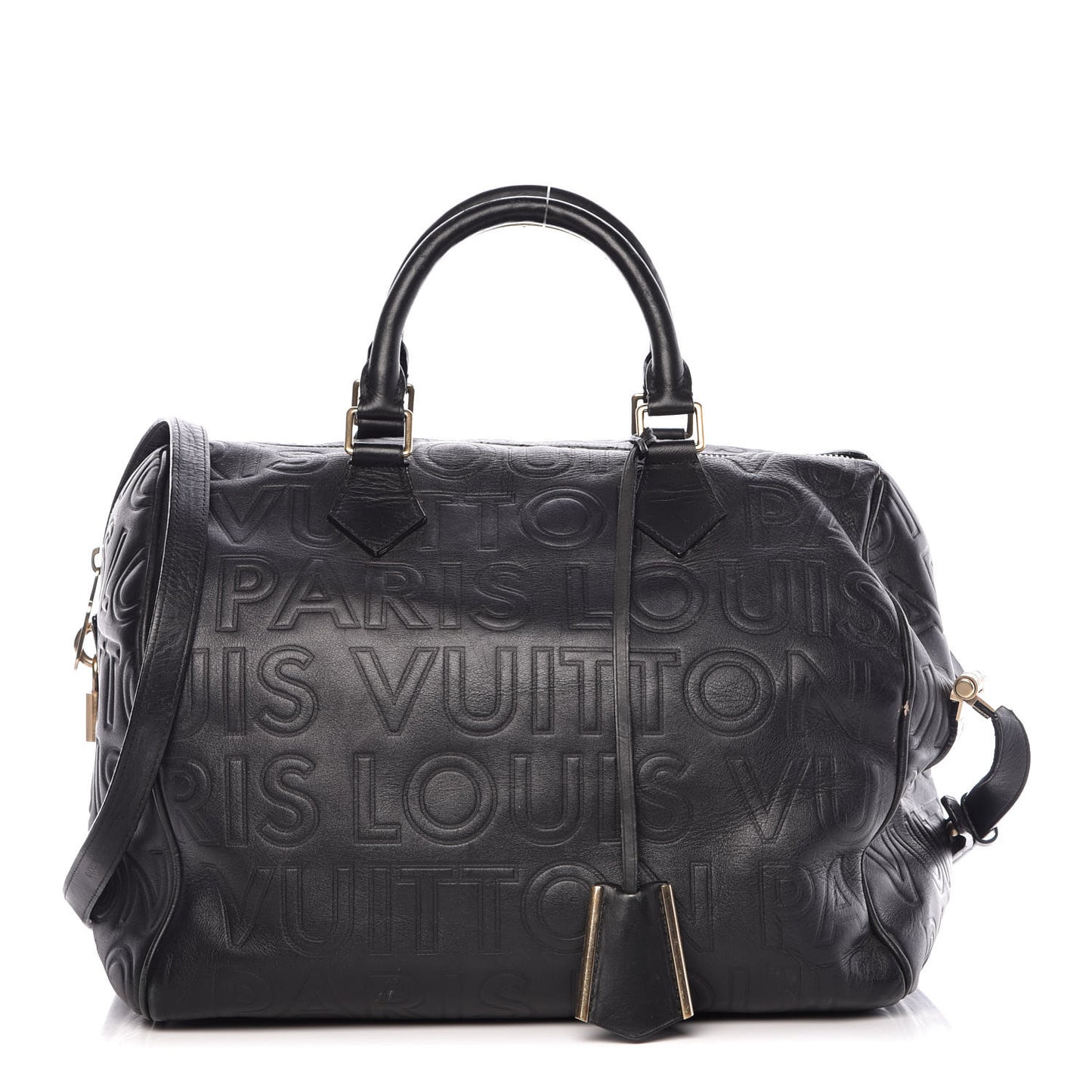Calfskin Embossed Speedy Cube 30 Black