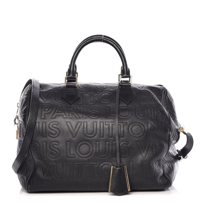 Louis Vuitton Calfskin Embossed Speedy Cube 30 Black 1 of 26