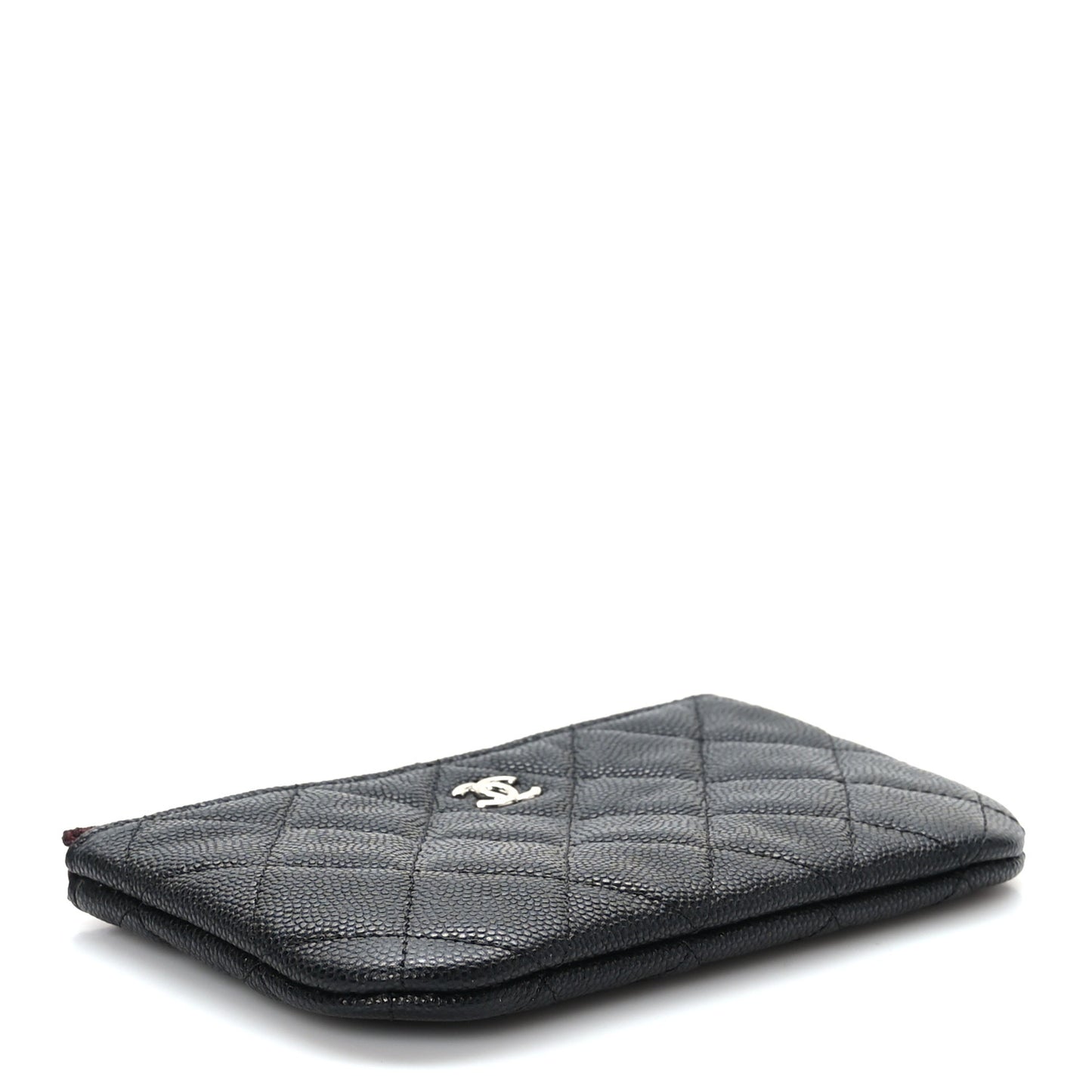 Caviar Quilted Small Cosmetic Case Black