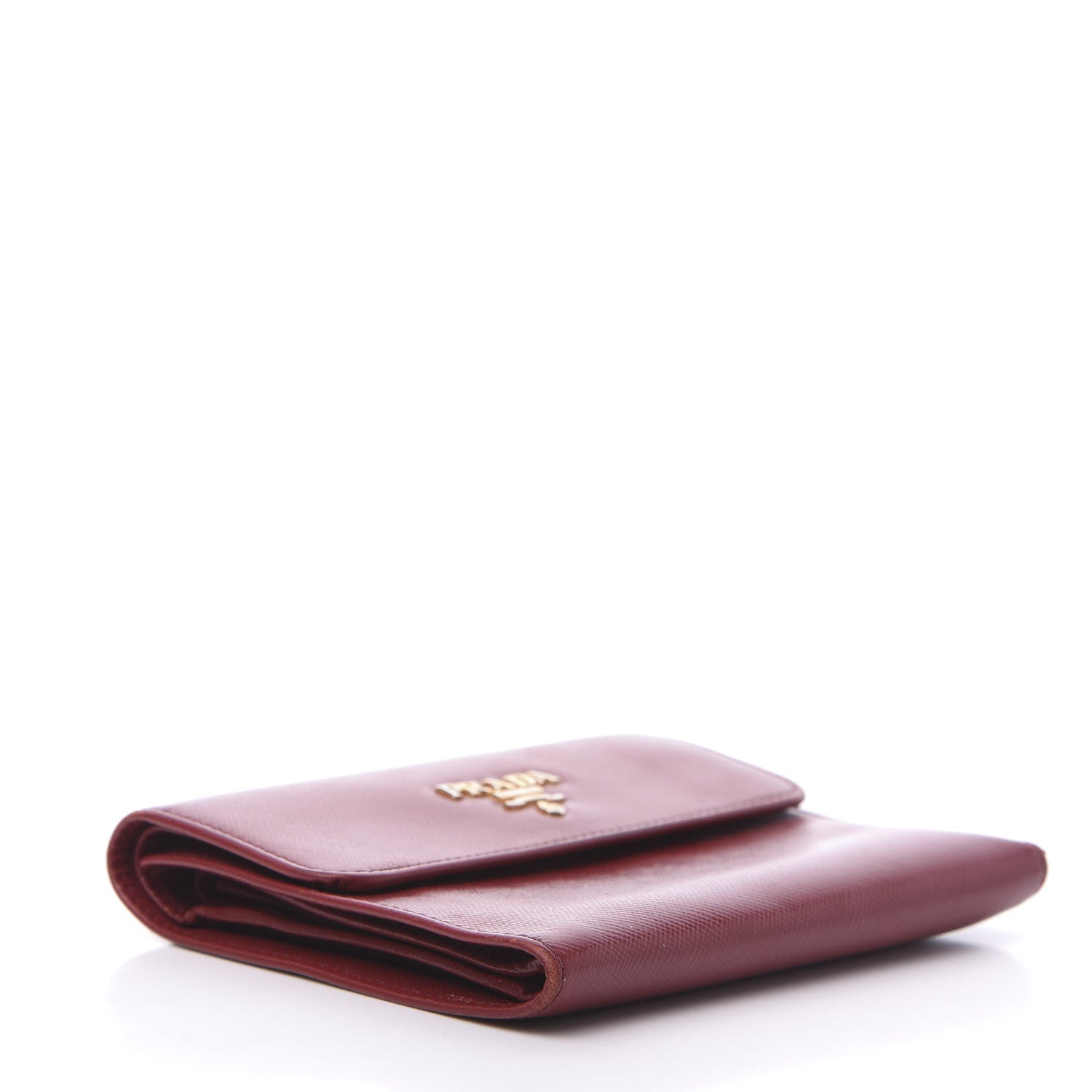 Prada Saffiano Metal Flap Wallet Fuoco 4 of 11