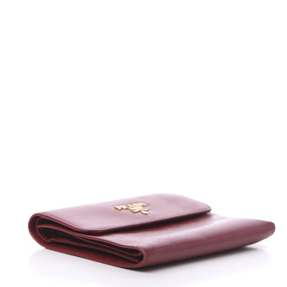 Prada Saffiano Metal Flap Wallet Fuoco 4 of 11