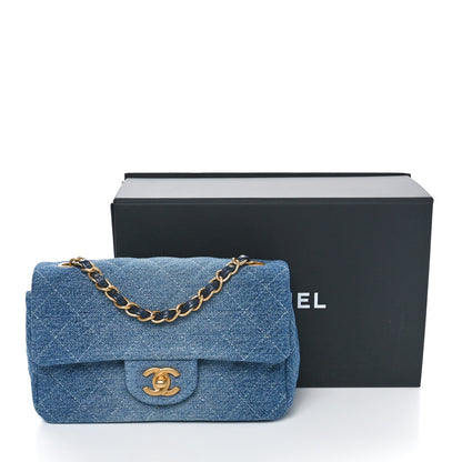 Chanel Washed Denim Quilted Mini Rectangular Flap Blue 11 of 11