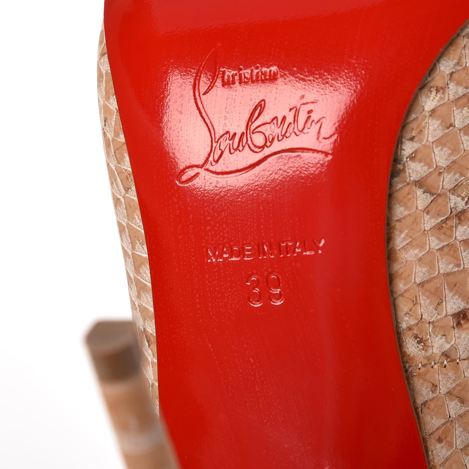 Christian Louboutin Liege Embossed Decollete 554 100 Pumps 39 Beige 6 of 8