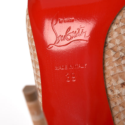 Christian Louboutin Liege Embossed Decollete 554 100 Pumps 39 Beige 6 of 8