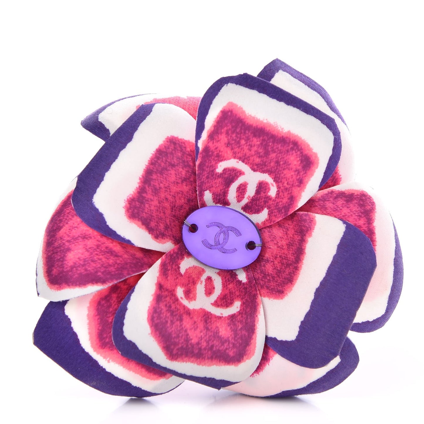Crepe Satin Camellia Pin Brooch Pink Purple
