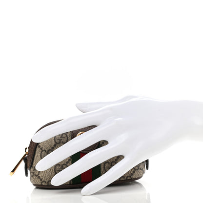 Gucci GG Supreme Monogram Web Ophidia Dome Key Pouch Beige New Acero 2 of 8