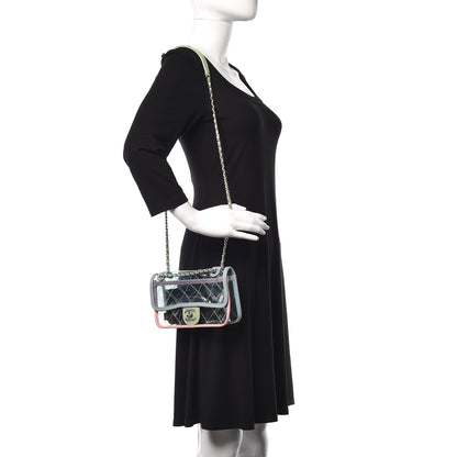 Chanel Lambskin PVC Quilted Mini Coco Splash Flap Blue Green 2 of 15