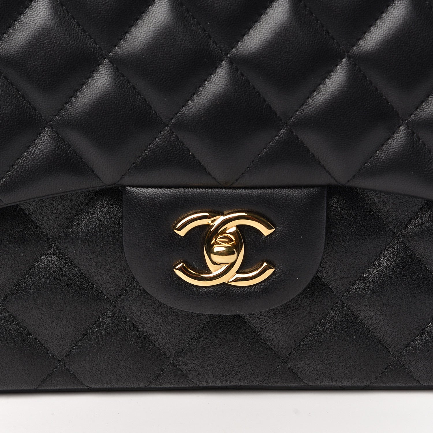Chanel Lambskin Quilted Jumbo Double Flap Black 8 of 14