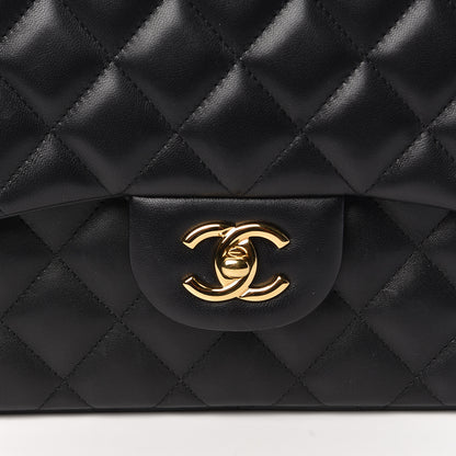 Chanel Lambskin Quilted Jumbo Double Flap Black 8 of 14