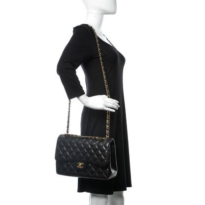 Chanel Lambskin Quilted Jumbo Double Flap Black 3 of 8