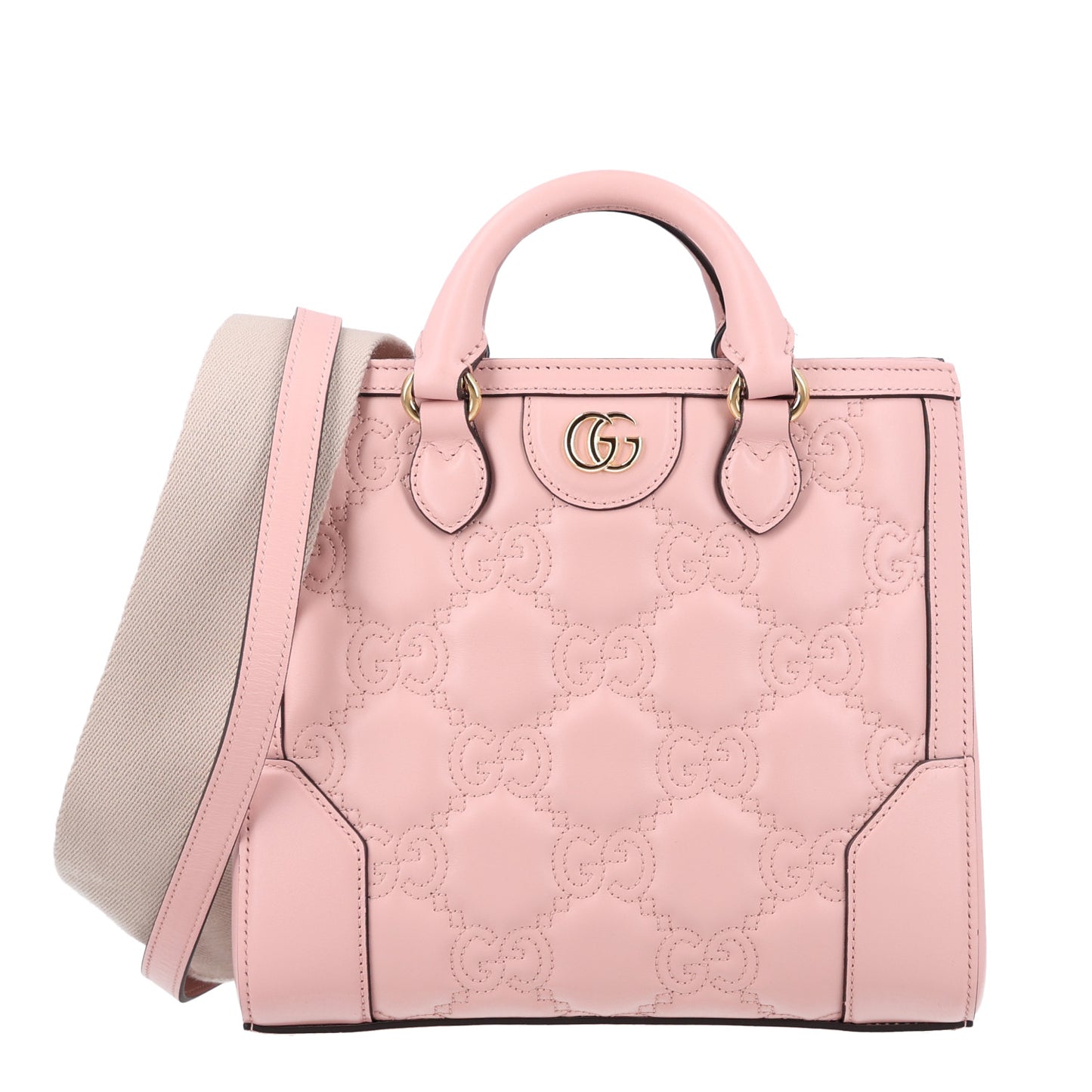 Calfskin GG Matelasse Mini Top Handle Bag Perfect Pink