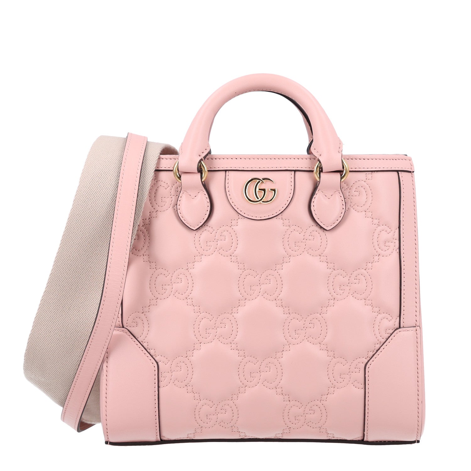 Gucci Calfskin GG Matelasse Mini Top Handle Bag Perfect Pink 1 of 10