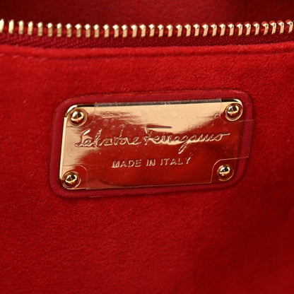 Salvatore Ferragamo Calfskin Satchel Red 6 of 9