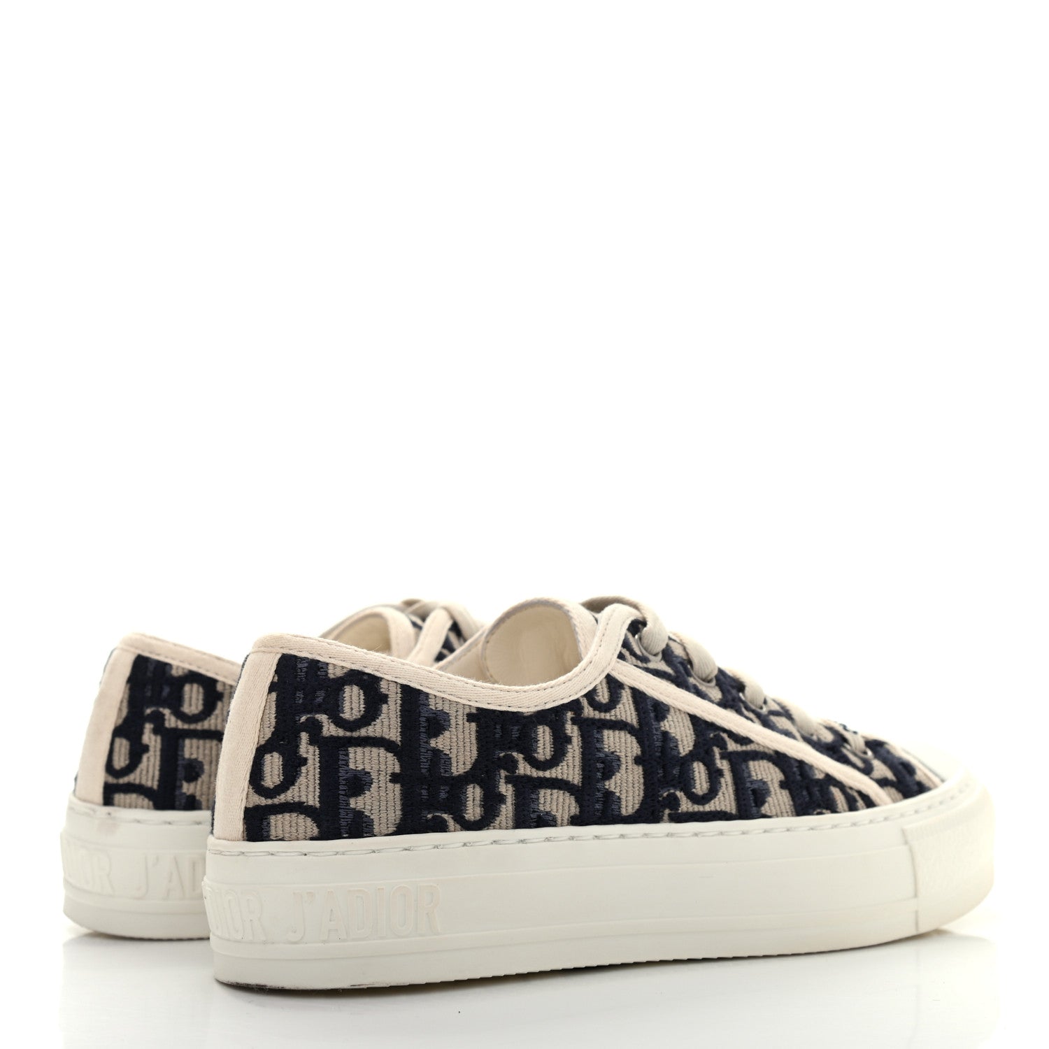 Christian Dior Canvas Oblique Walk'N'Dior Low Top Sneakers 35.5 Deep Blue 8 of 16