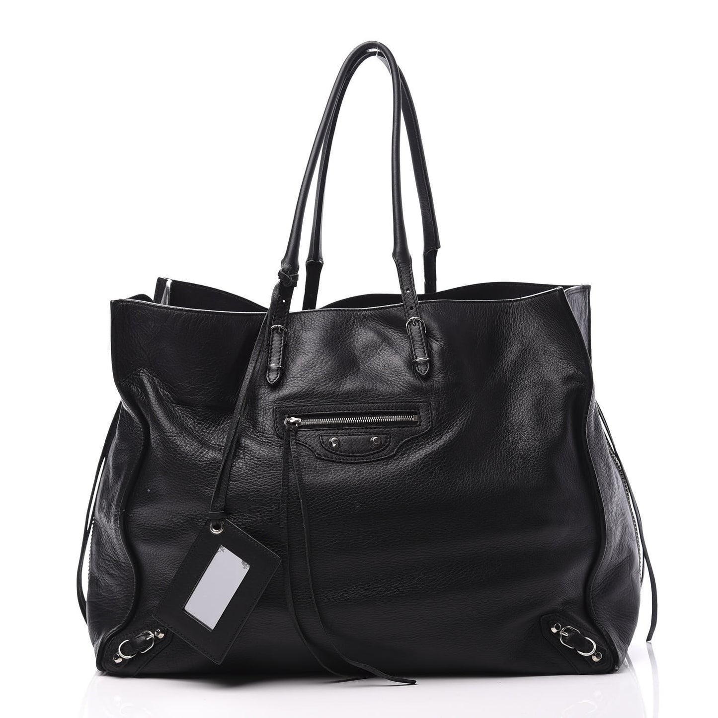 Supple Calfskin Papier A4 Zip Around Tote Black