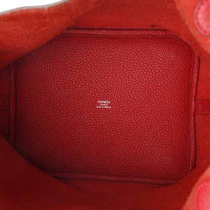 Hermes Taurillon Clemence Picotin Lock 22 MM Rouge Casaque 5 of 11
