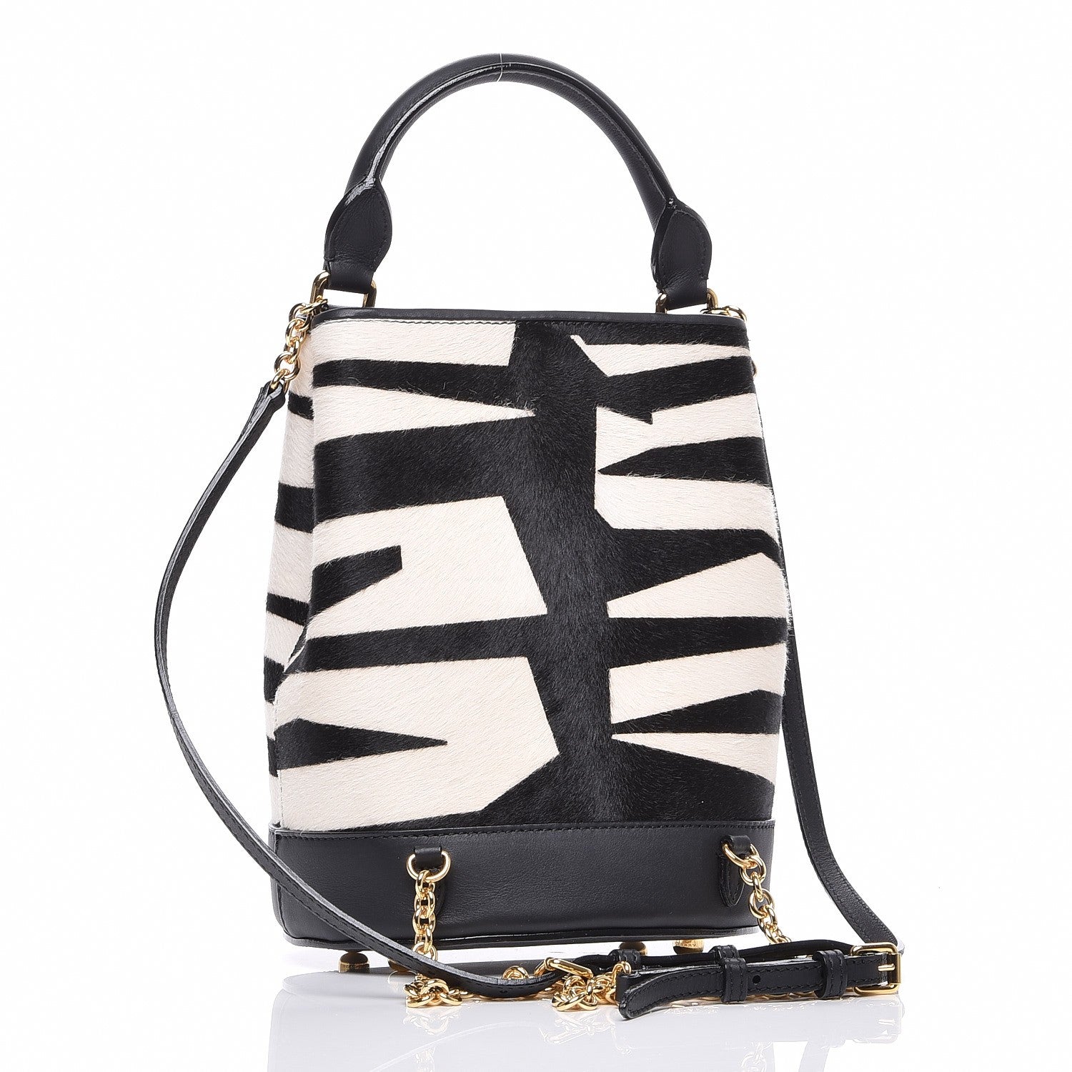Burberry Calf Hair Small The Bucket Backpack Bag Natural White 4 of 8