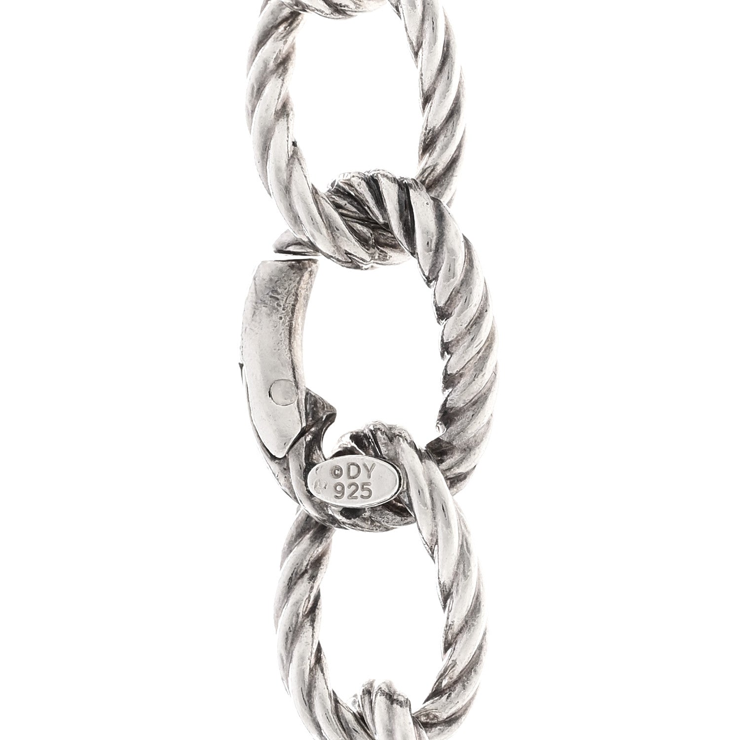 David Yurman Sterling Silver Tahitian Pearl Cable Necklace 4 of 4