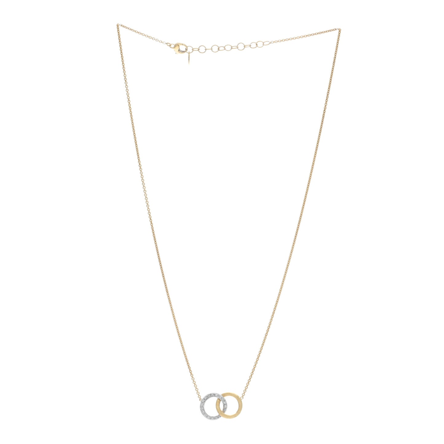 18K Yellow White Gold Diamond Jaipur Link Pendant Necklace