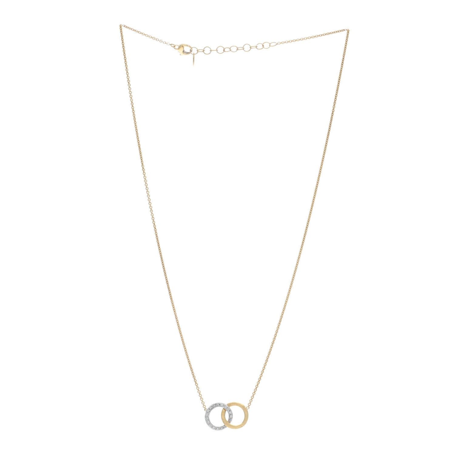 Marco Bicego 18K Yellow White Gold Diamond Jaipur Link Pendant Necklace 3 of 4