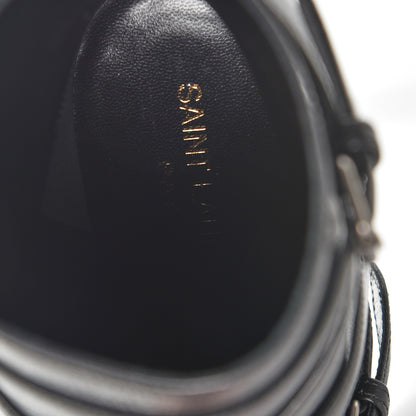 Saint Laurent Calfskin Paris Plat 105 Ankle Boots 36.5 Black 7 of 9