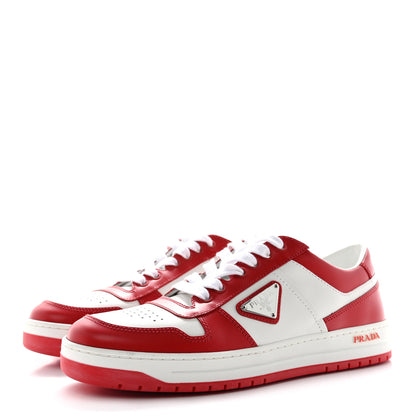 Prada Vitello Sport Spazzolato Rois Triangle Logo Womens Downtown Low Top 30mm Sneakers 40 White Lacca 3 of 9