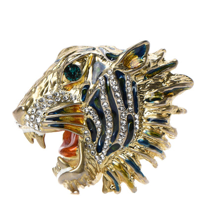 Gucci Metal Crystal Rajah Brooch Gold 1 of 5