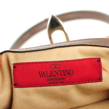 Valentino Garavani Calf Hair Cavallino Animal Rockstud Dome Satchel Leopard 6 of 8