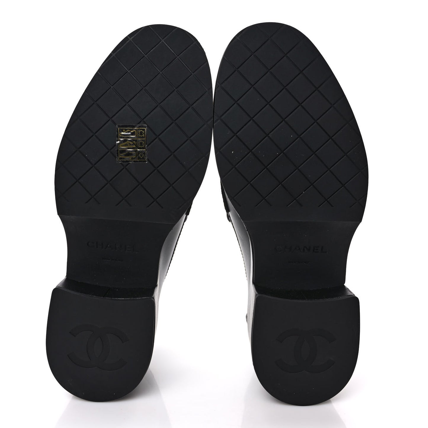 Calfskin CC Platform Loafers 38 Black