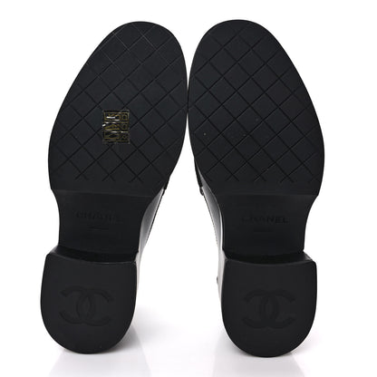 Chanel Calfskin CC Platform Loafers 38 Black 5 of 8