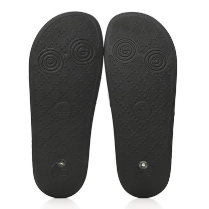 Gucci Nappa Miro Soft Calfskin Womens Interlocking G Slide Sandals 40 Black White 5 of 8