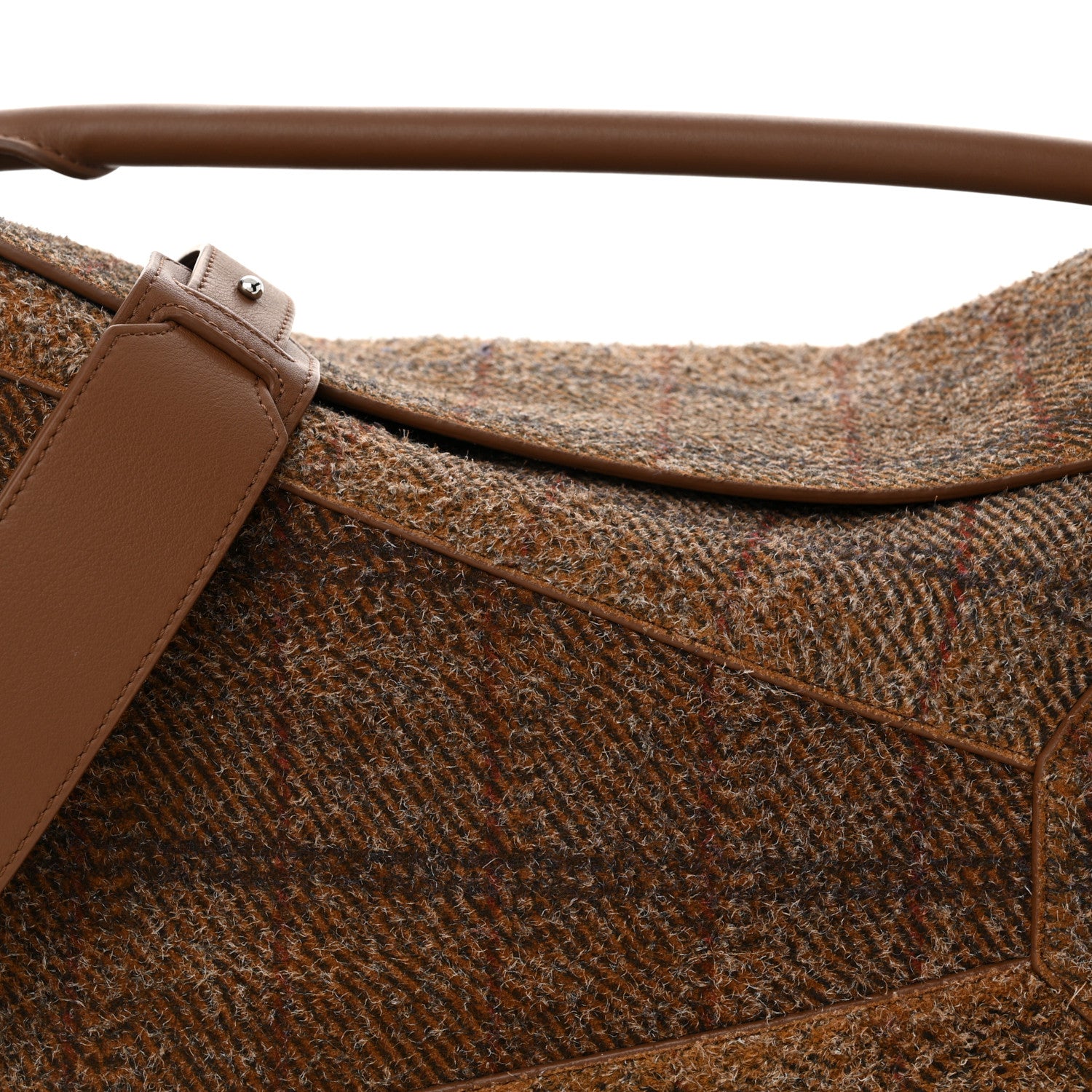 Loewe Brushed Suede Tartan Large Puzzle Bag Tan 1520071 – FASHIONPHILE