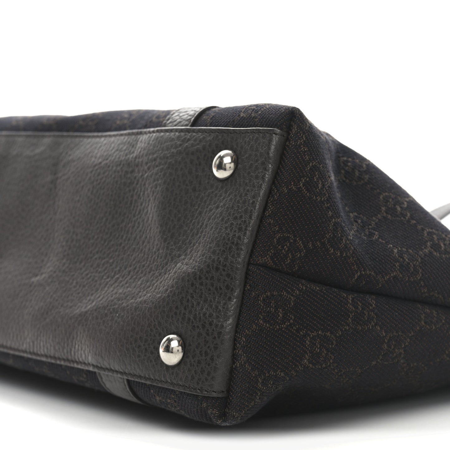 Denim Monogram Medium Abbey Tote Dark Brown
