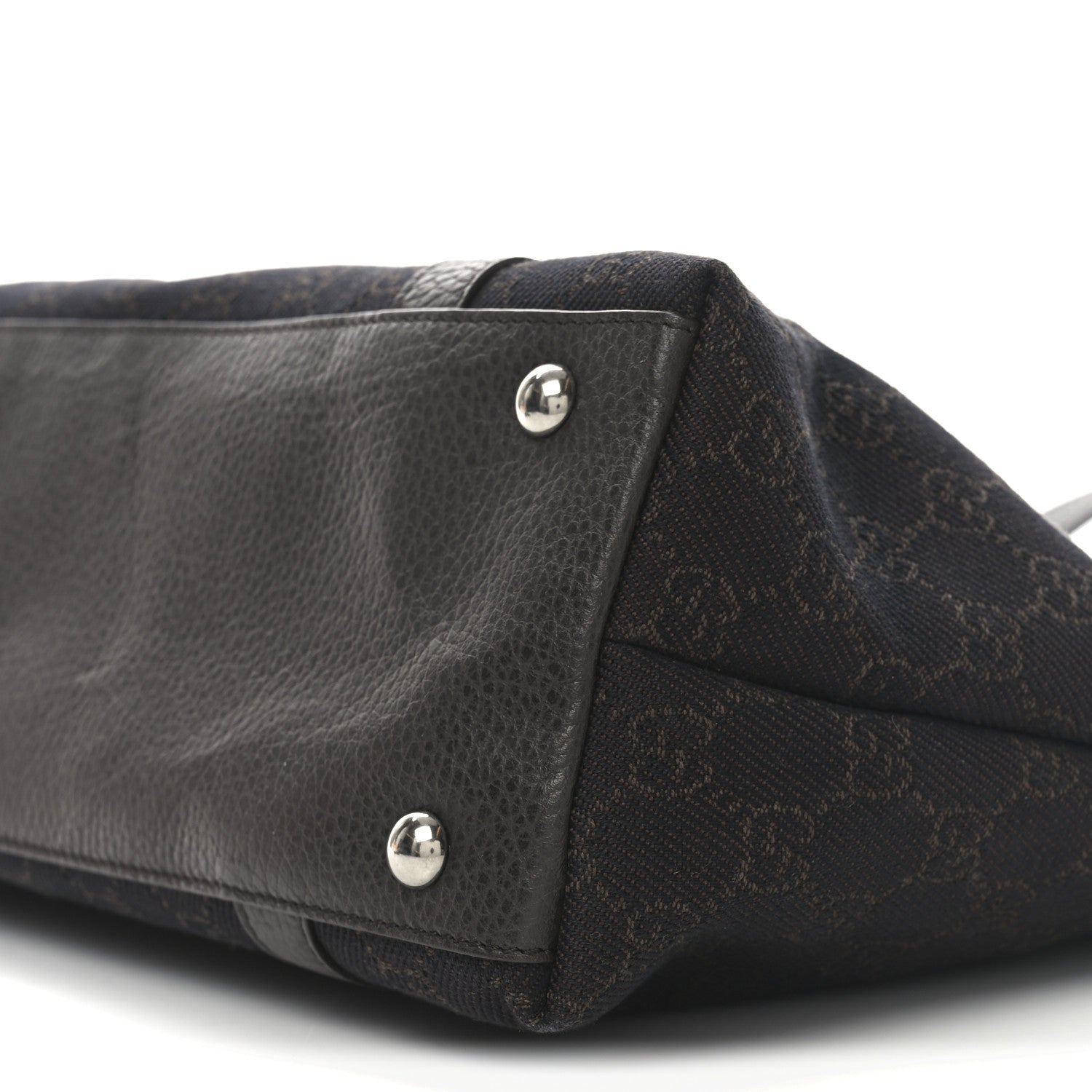 Gucci Denim Monogram Medium Abbey Tote Dark Brown 10 of 10