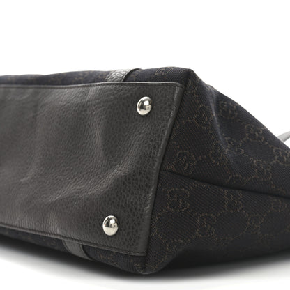 Gucci Denim Monogram Medium Abbey Tote Dark Brown 10 of 10