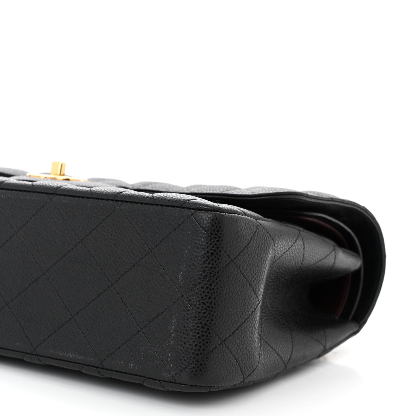 Caviar Quilted Jumbo Double Flap Black