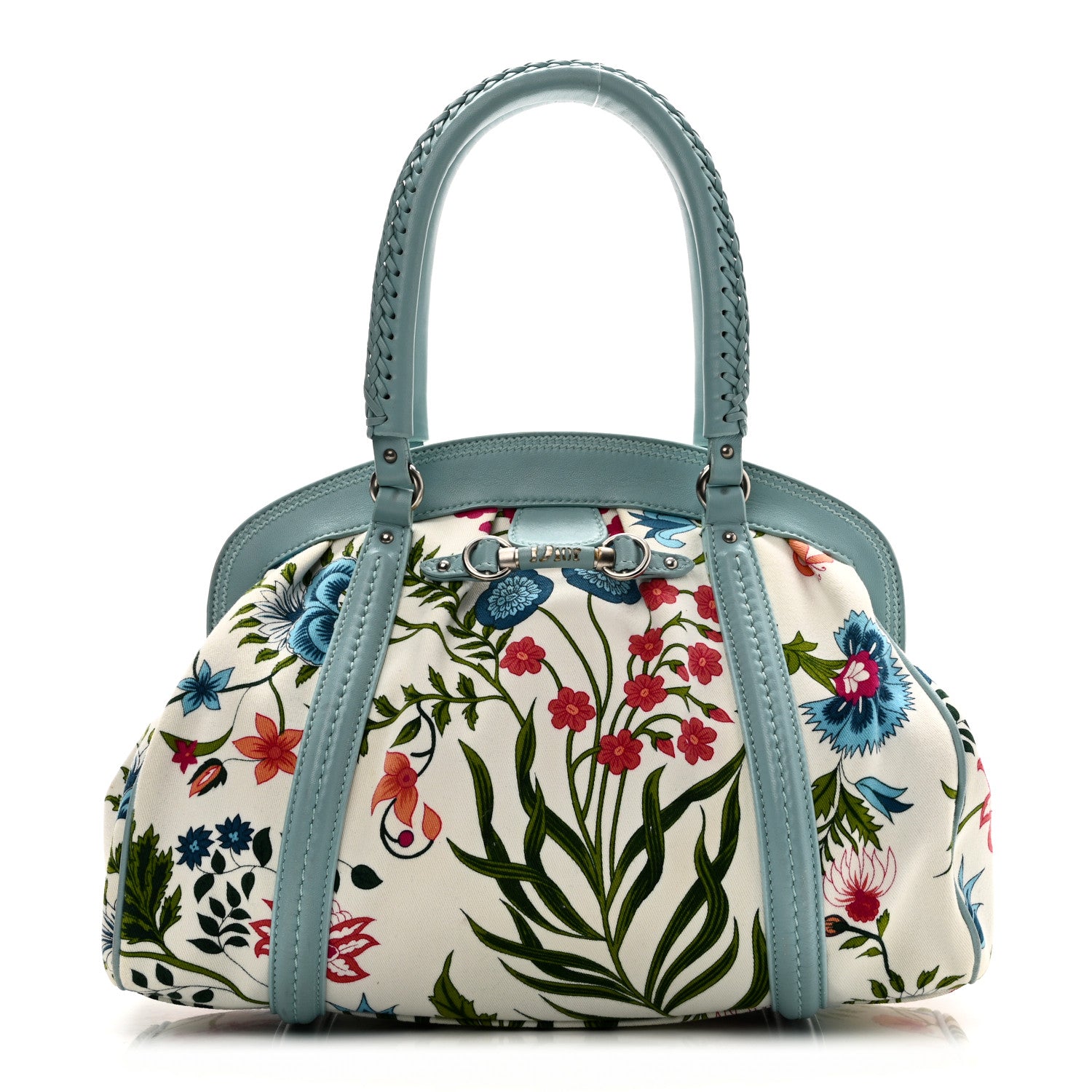 Christian Dior Canvas Floral Frame Satchel 1 of 12