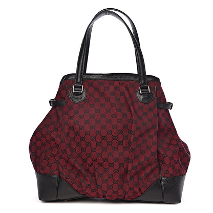 Gucci Monogram Full Moon Tote Red Black 1 of 11
